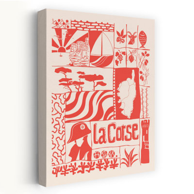 Île de La Corse - Montage abstrait contemporain - Pin, Poissons, Paysage côtier