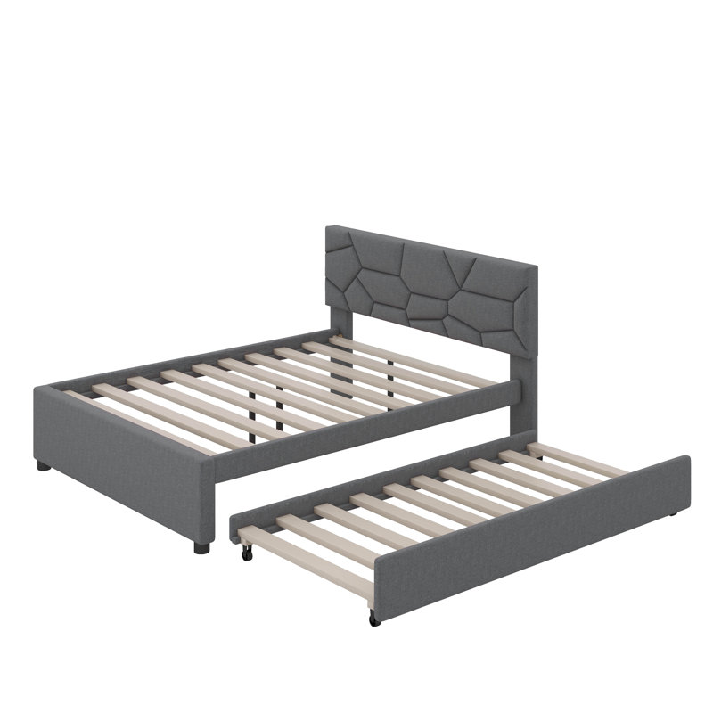 Veljkov Upholstered Platform Bed, Gray, Queen