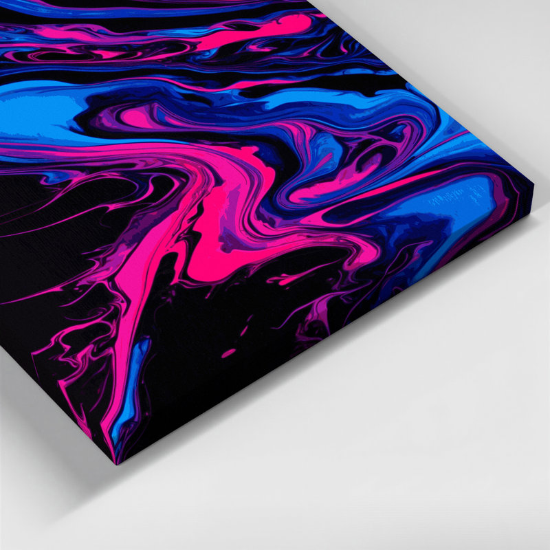 Abstrait art fluide sur toile mauve 34, H 12 po x l 12 po