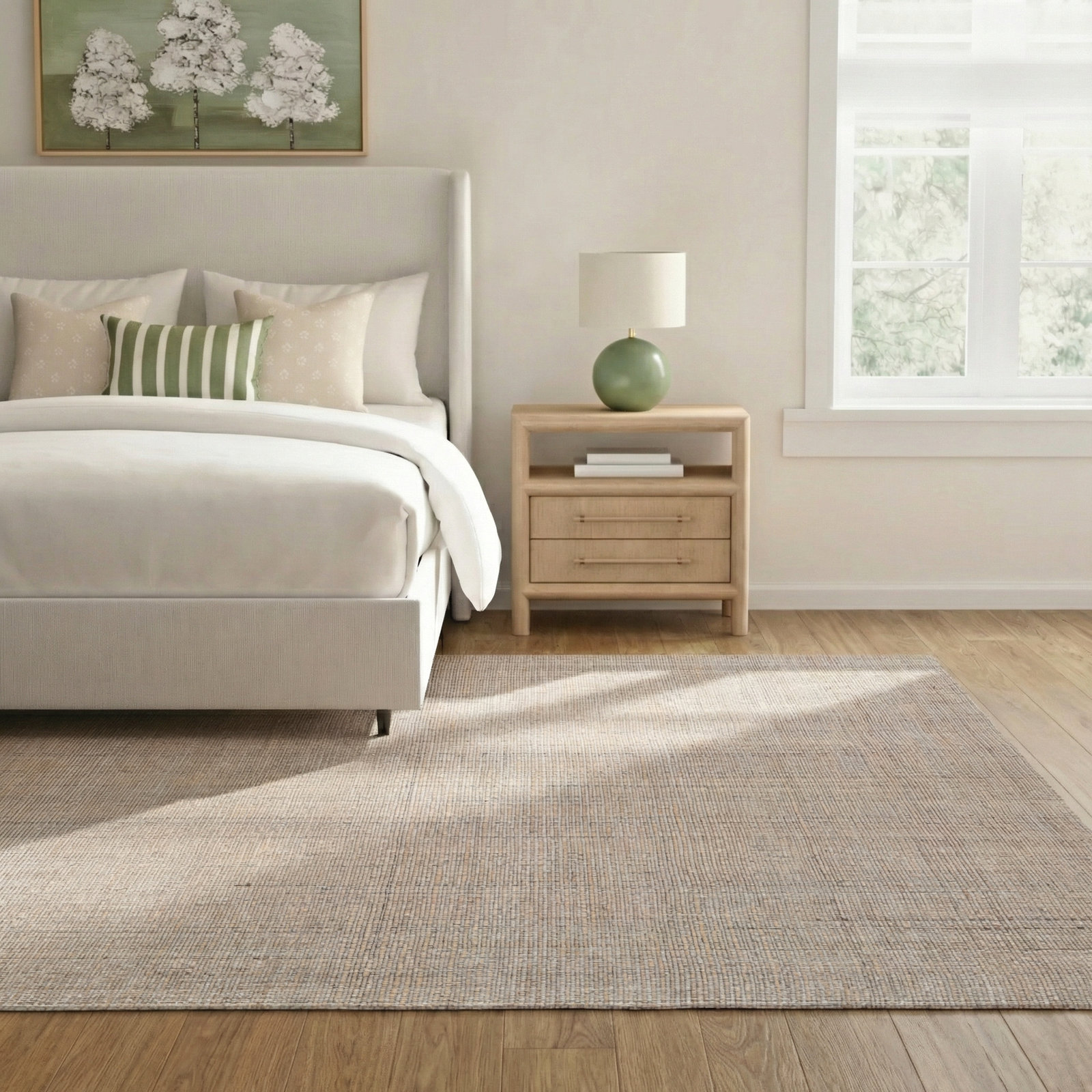 Alaura Gray Hand-Loomed Wool Jute Rug, Rectangle 9' x 12'