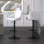 Tabouret réglable en tissu et en métal avec pivot Modern, ensemble de 4 - Noir-88404376