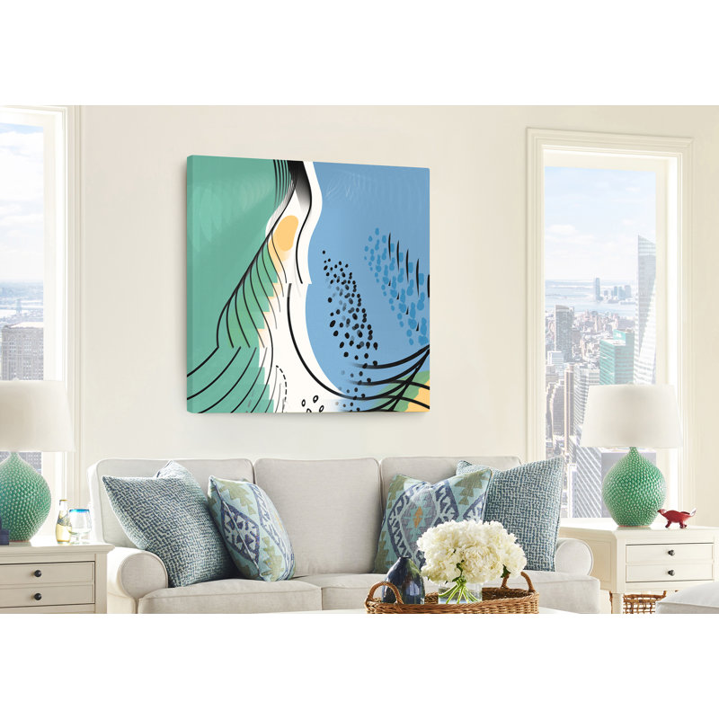 Abstract Shapes - Wrapped Canvas Painting, 12" H x 12" W x 0.75" D