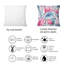 Coussin décoratif rose à motif de plumes de paon et de magnolia rose-985674854