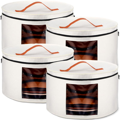 Ensemble de 4 boîtes à chapeaux rondes pliables pour femmes pouvant contenir jusqu'à 6 à 10 chapeaux