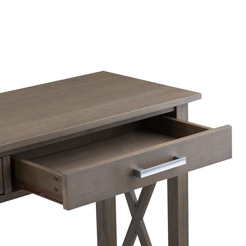 Contemporary Farmhouse Gray Wood Console Table with Storage