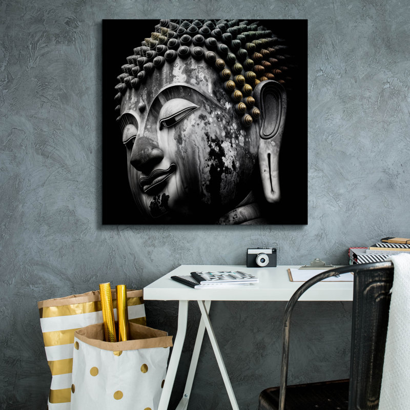 «Budha 2» par Rey Klimt, art mural sur toile, H 26 po x l 26 po x P 1,5 po