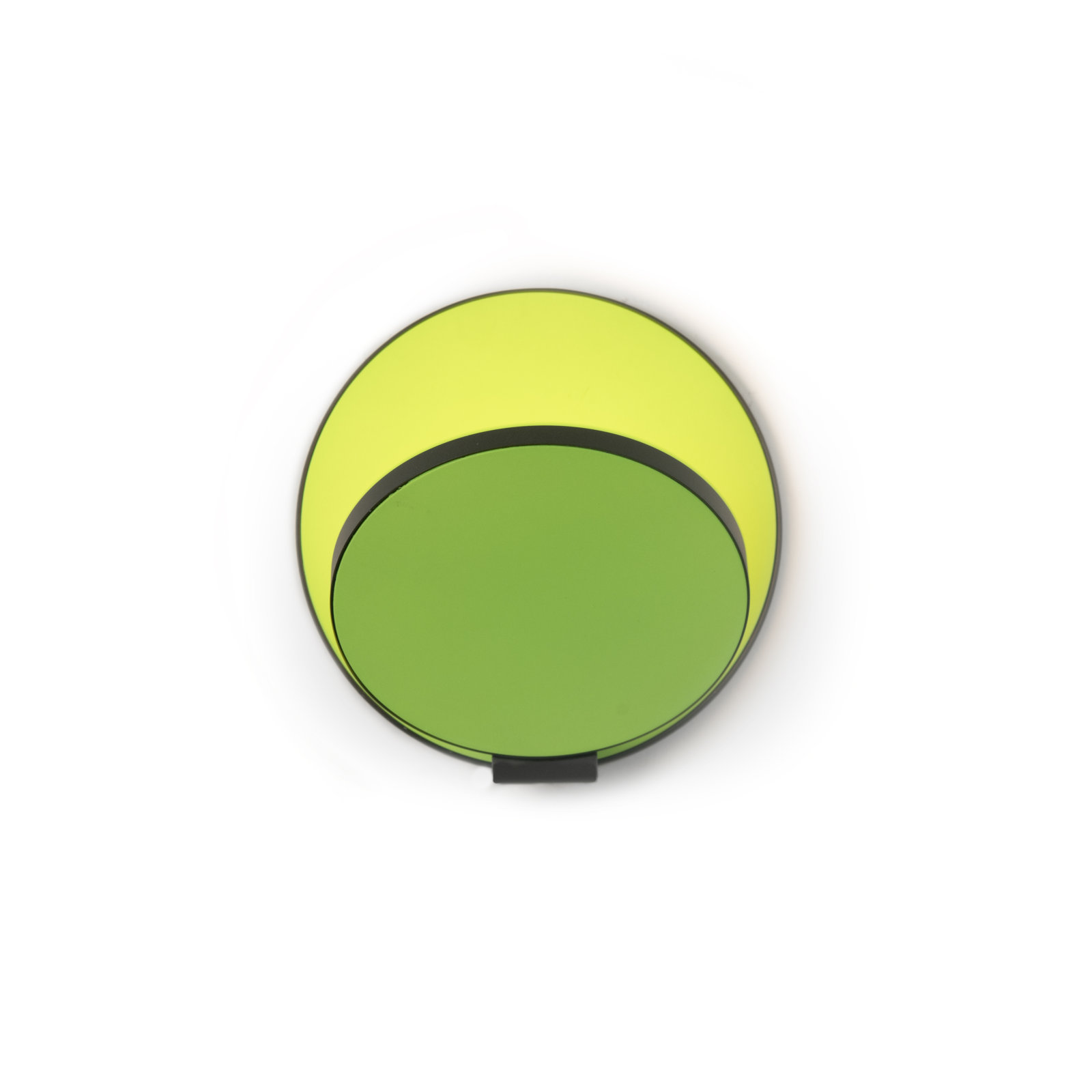 Gravy Single Light Dimmable LED Flush Mounted Sconce, Matte Green/Metallic Black