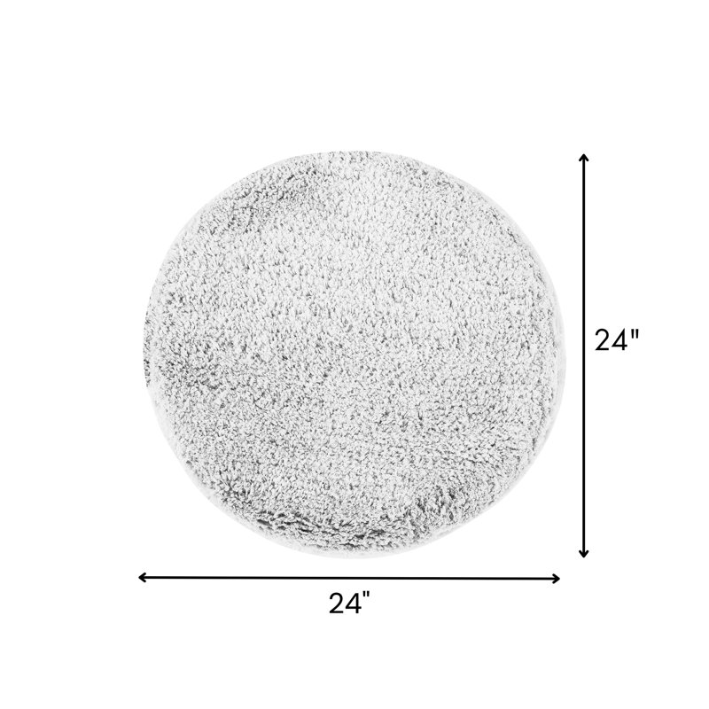 Better Trends 100% Polyester Round Bath Rug 24 Inch Soft Plush Absorbent Non Slip Bathroom Mat Quick Dry White, White