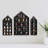 House-Shaped Wooden Shadow Cubby Box Display Shelf Organizer Storage Shadow Box For Mini Figures, Set Of 3, 10 W X 2 1/4 D X 15 H In, Black Colour