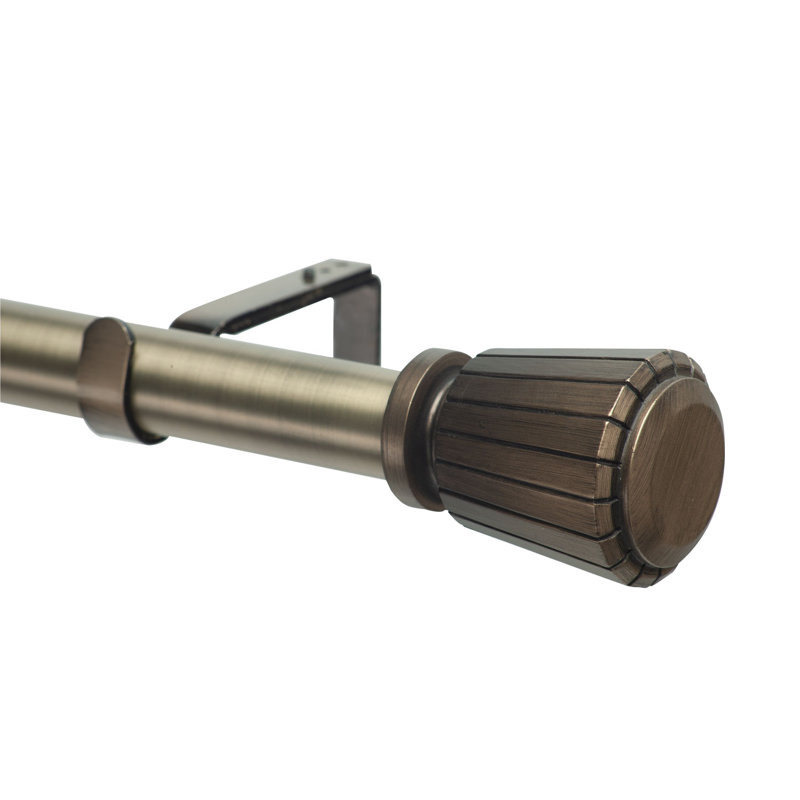 Lepape Single Curtain Rod, 3.5" H x 48" W x 5.25" D, Antique