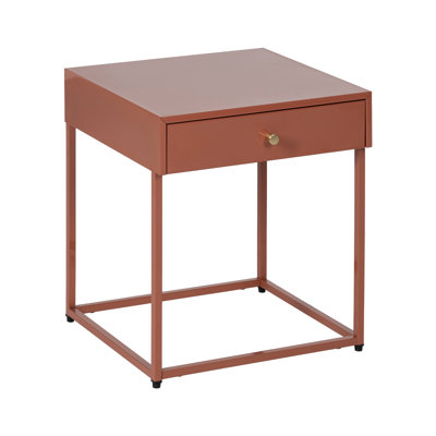 Bouey 43cm W Steel Bedside Table