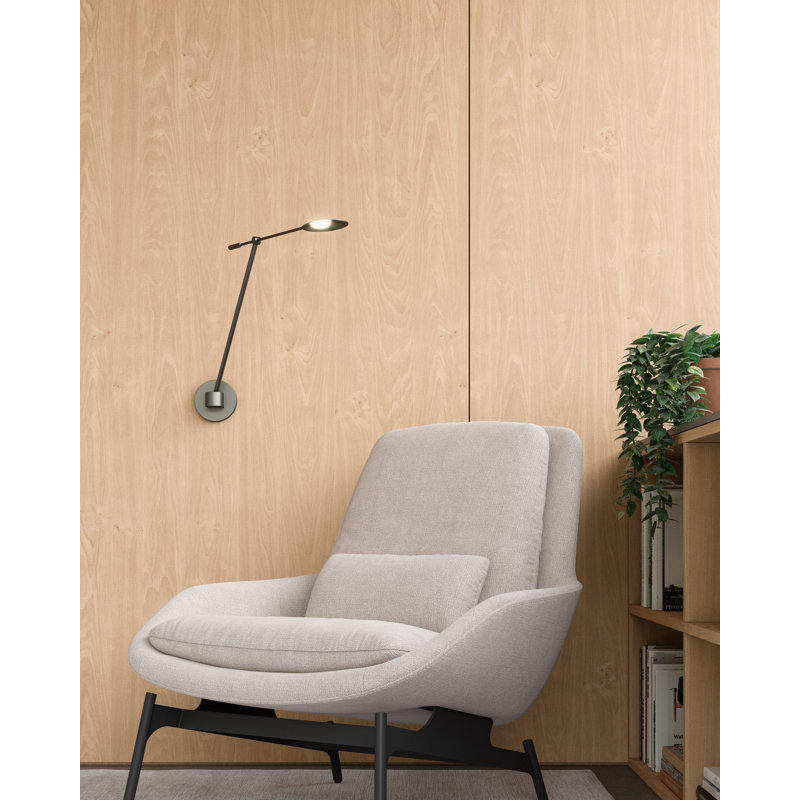 Rotaire Minimalist Black Aluminum LED Swing Arm Sconce