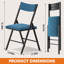 Ensemble de 5 chaises pliantes rembourrées, siège et dossier rembourrés avec structure en acier robuste, noir ou bleu-1619584709
