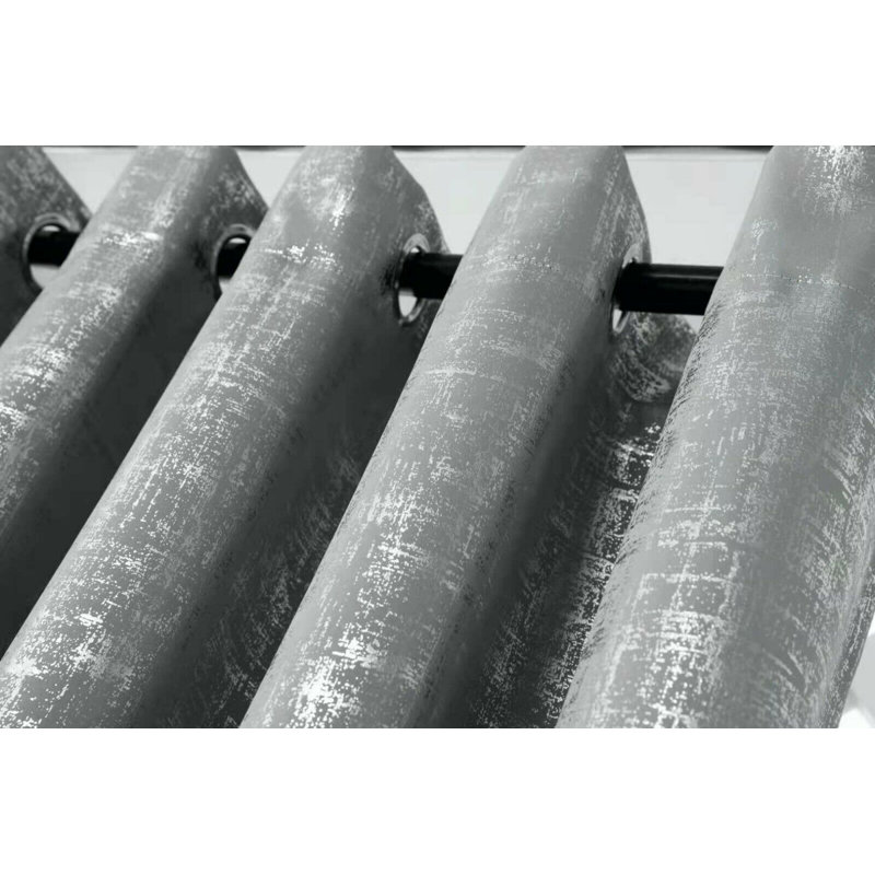 Freitas Room Darkening Curtain Pair, Silver, 115cm Width x 137cm Drop 