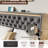 LED Bed Frame With Charging Station And 4 Storage Drawers, Velvet Upholstered Platform Bed Frame With Wingback Headboard, Button Tufted/No Box Spring Needed/Grey-430401441