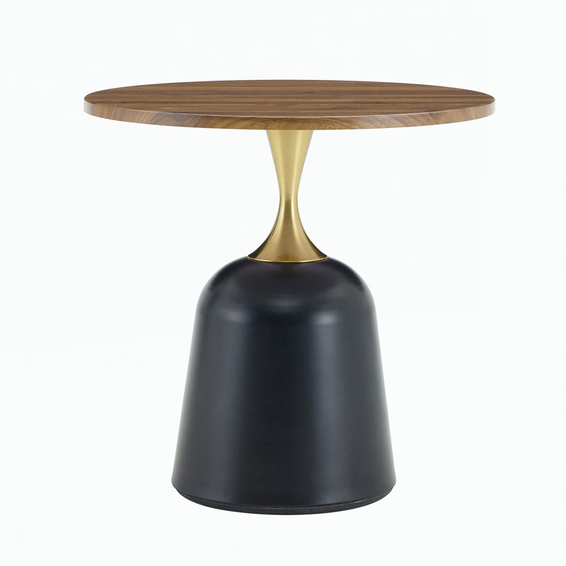 Table basse ronde de salon, Noyer, noir