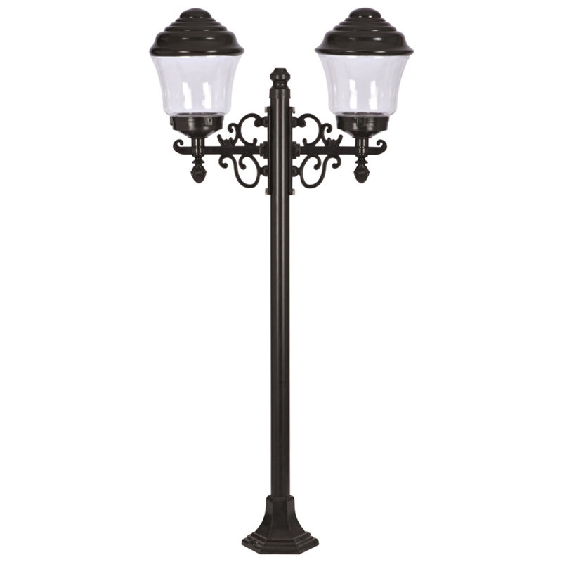 Lampadaire noir câblé à 2 lumières H 47 po Aarjan (double)