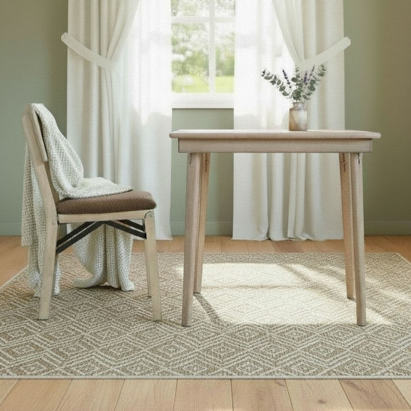 Stakmore Driftwood 3-piece Folding Table & Chair Set — 32" Square Table With 2 Padded Fabric Folding Chairs