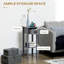 2 tables d'appoint avec tiroir en gris, extrémité étroite pour le salon et la chambre à coucher. Peut accueillir des magazines, des livres, des plantes et des photos. Style élégant, fabrication, fonction de surmatelas. Tablette inférieure surélevée