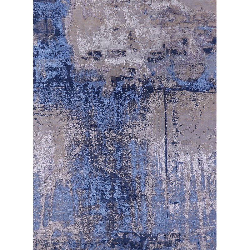 Tapis bleu / gris Brodi, Rectangle 3 pi x 5 pi