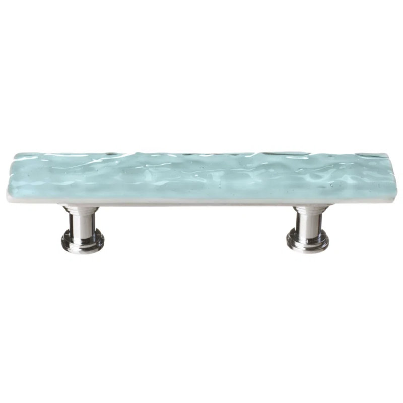 Skinny Glacier Bar / Handle Pull, Polished Chrome, Light Aqua
