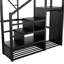 Lit mezzanine robuste en métal avec rangement intégré et garde-robe