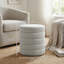 Repose-pieds cylindrique avec rangement, gris clair