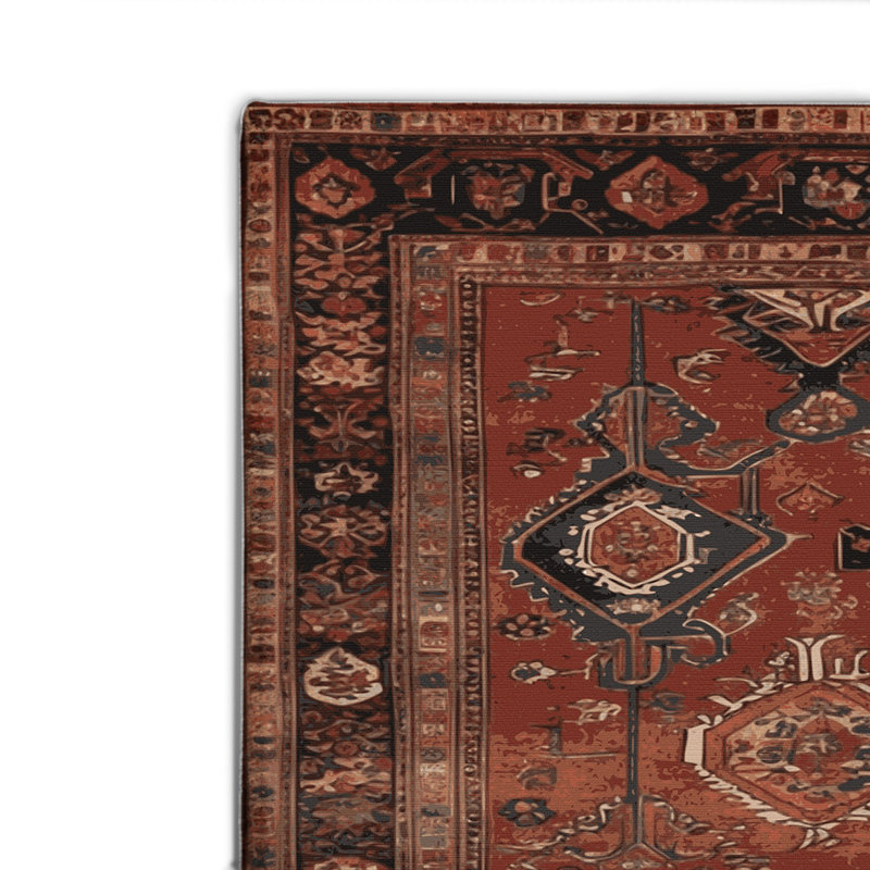 Tapis d'intérieur et d'extérieur brun Persian, Rectangulaire 8 pi x 10 pi