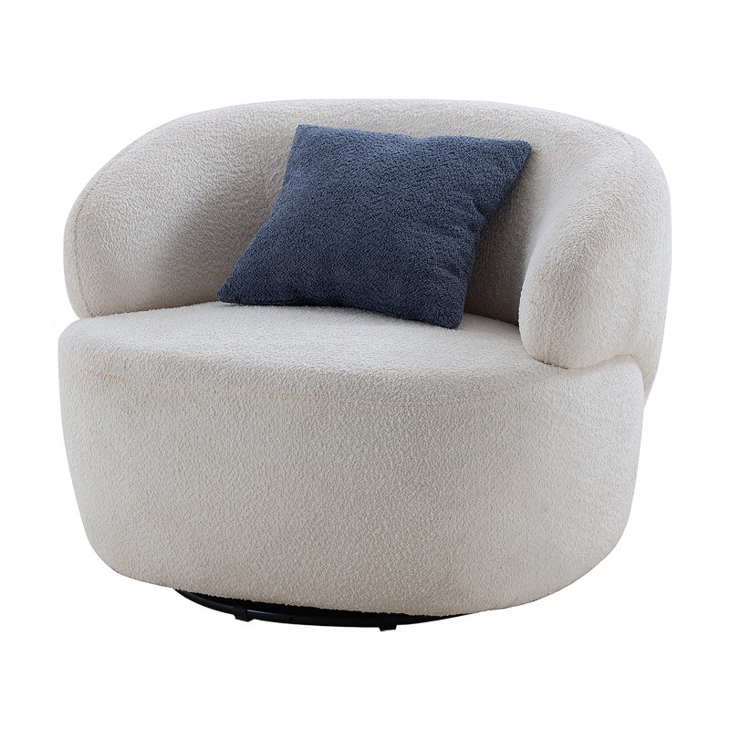 Fauteuil demi-tonneau pivotant, fauteuil simple pour petit fauteuil rond confortable