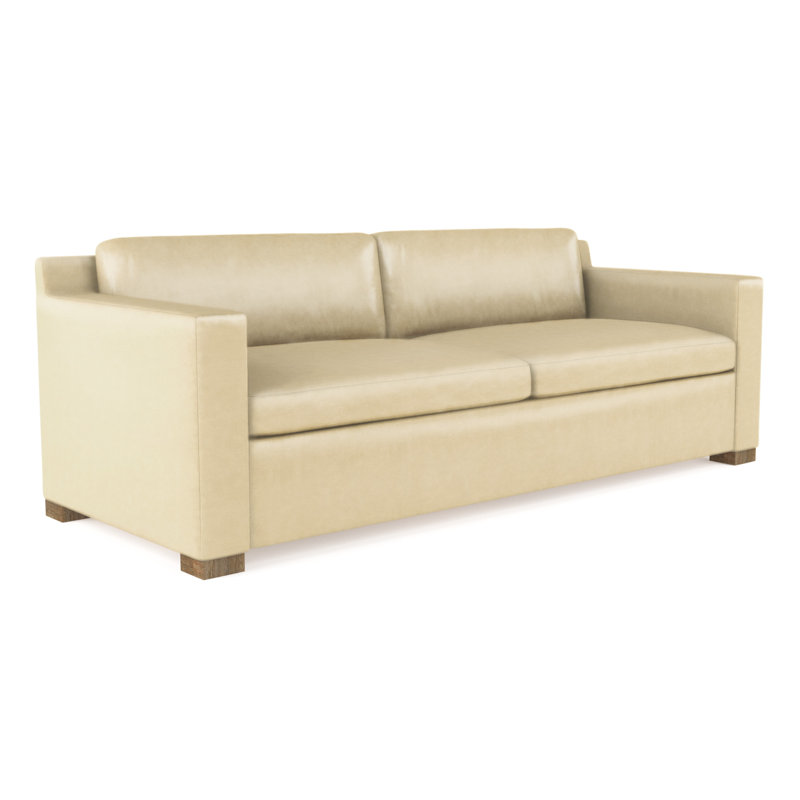 Canapé Mercer, H 33,5 po x l 96 po x P 44 po, Cuir rétro huître, Brun foncé
