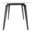 Table de salle à manger moderne 63,56 po, forme rectangulaire, matériau en pierre frittée, pieds en métal gris foncé