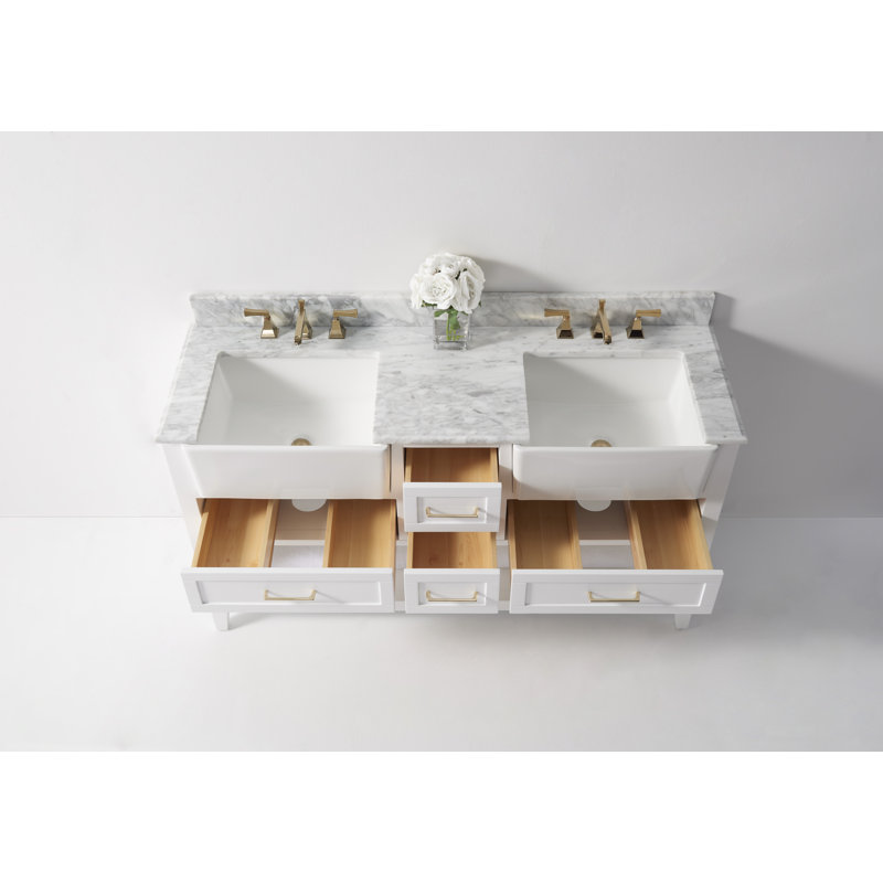 60'' W Double Vanity, White