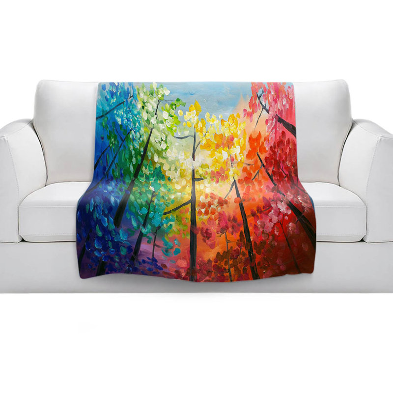 Hand Woven Throw Blanket, 51" W x 60" L