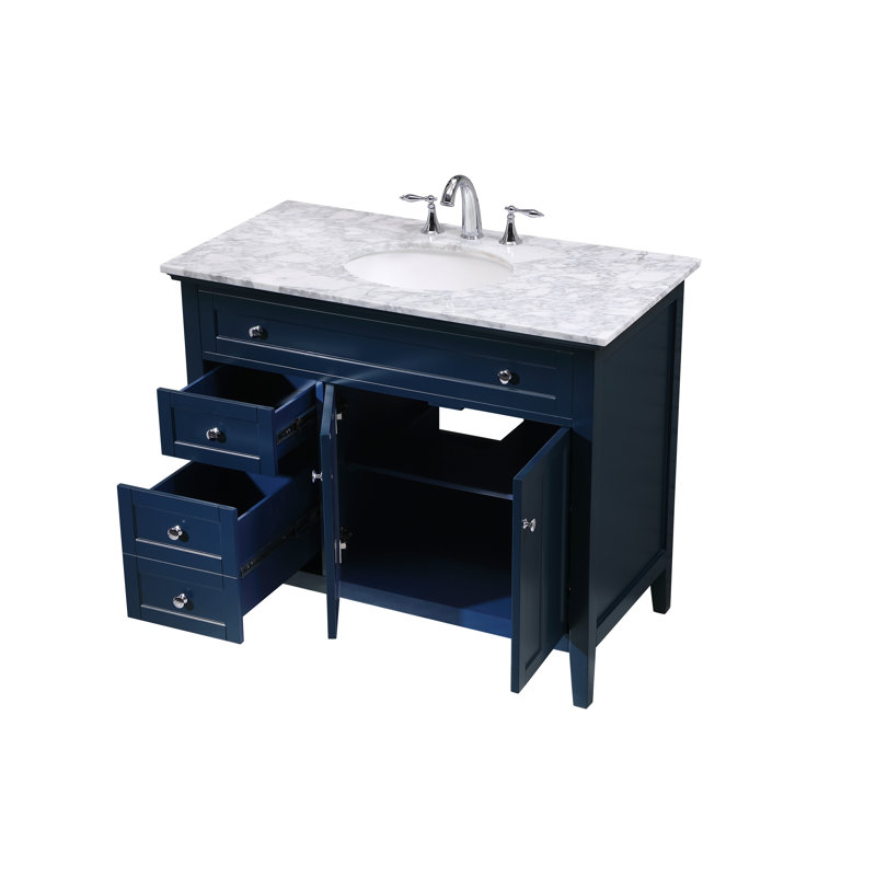 Ensemble de meuble-lavabo simple 42 po Ain, bleu