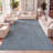 Fincham High-Low Minimalist Scandi Striped Navy/ivory Indoor/Outdoor Rug-1251859825
