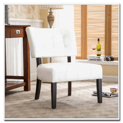 Leather Tufted Accent Chair with Oversized Seating