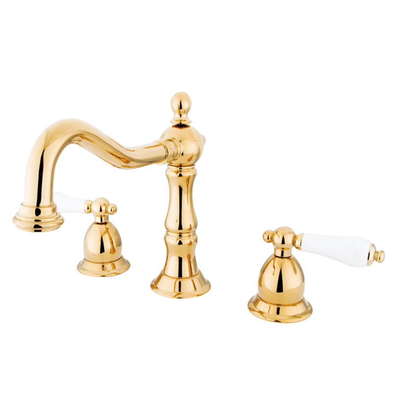 Baltimore Widespread Bathroom Faucet with Drain Assembly, Polished Brass