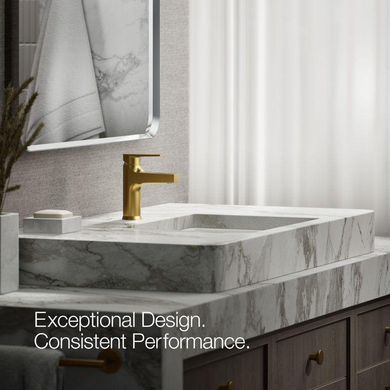 Tautsingle-Handle Bathroom Sink Faucet, 1.2 Gpm, Brushed Brass
