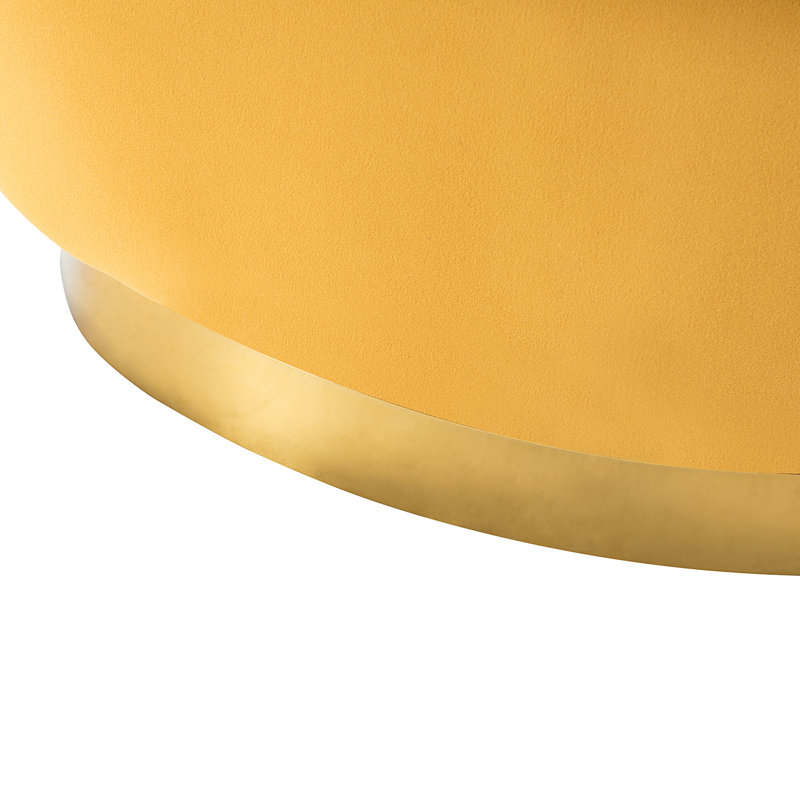 Lundquist Velvet Swivel Barrel Chair, Mustard Velvet