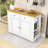 48 inch Kitchen Island with Drop Leaf,Power Outlet and 5 Open Side Racks-743137522