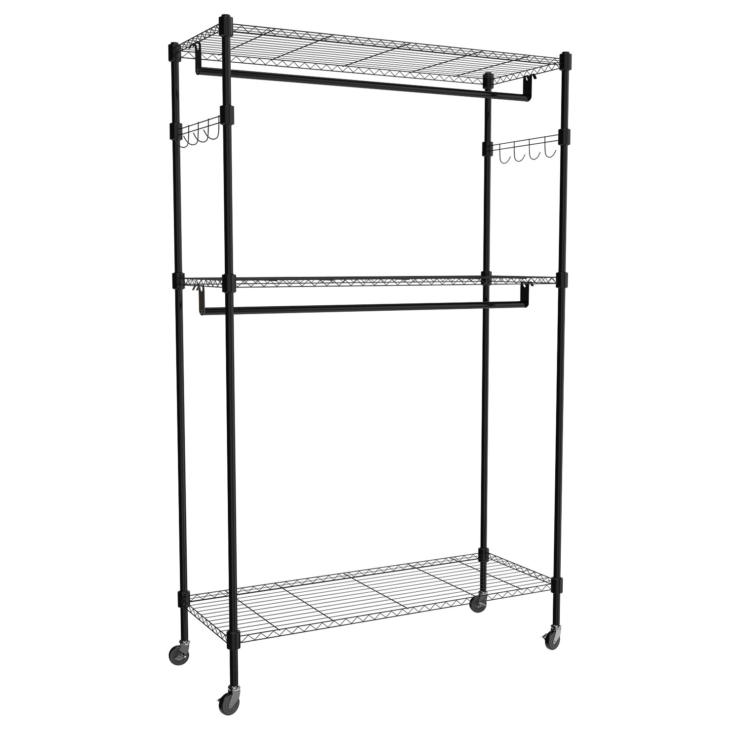 Dominus 39.37'' Rolling Clothes Rack