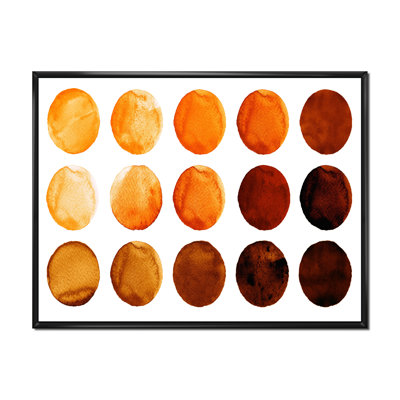 Neuf cercles dans des tons d'orange et de brun II - reproduction sur toile