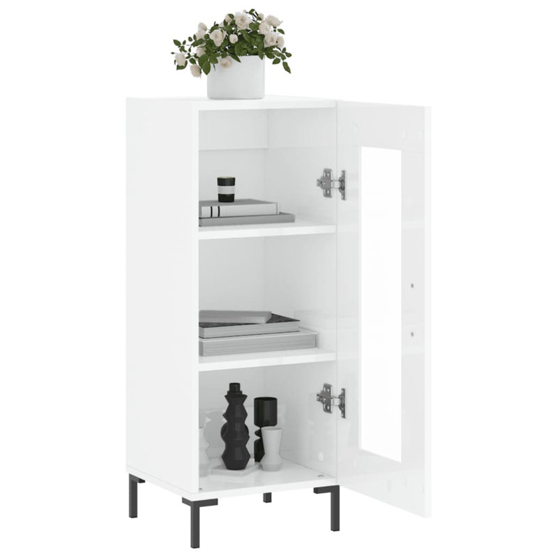 Malaia Display Cabinet, High Gloss White