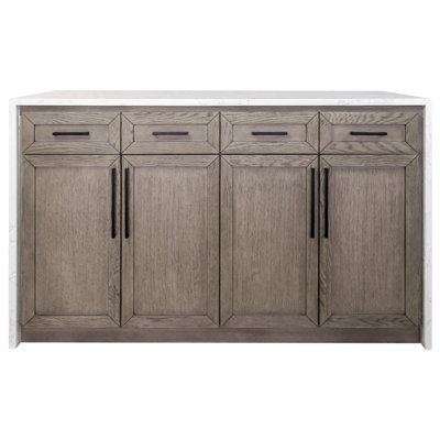 Andranique Kitchen Island with Engineered Marble Top