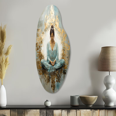 Malton - Asymmetrical Meditation Metal Wall Art, Unique Shape Metal Wall Sculpture Print