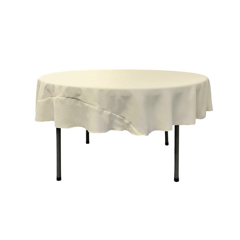 Solid Color Round Tablecloth - Basics by Wayfair™, 72" Round, Ivory