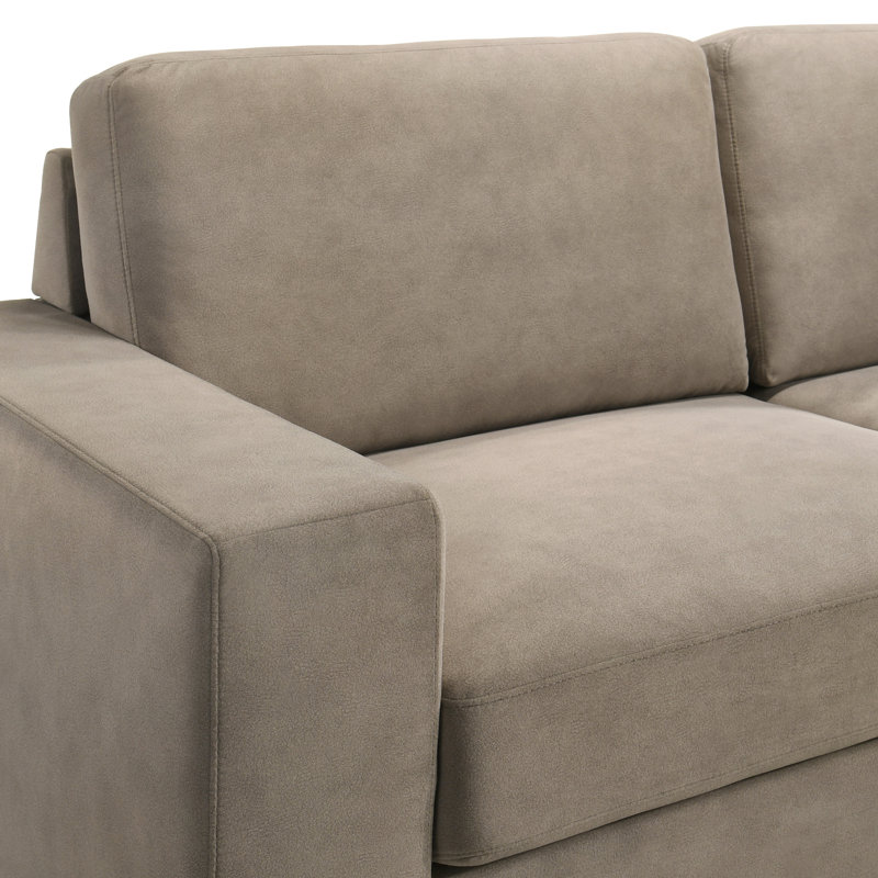 Cia 59 In. Modern Fabric Loveseat In Tundra With Track Arms, Tundra