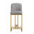 360° Swivel Bar Chairs (2), Grey+gold Classy Adornment, Comfortable Seating, Frame, For Bars, Restaurants, Kitchen Counters, Offices, Space Efficient Arrangement Elegant Outlook, Metal Legs,