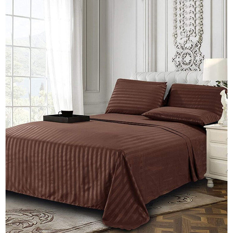 Microfiber Sheet Set, Full Sheet Set + Fitted Sheet + 4 Pillowcases, Chocolate