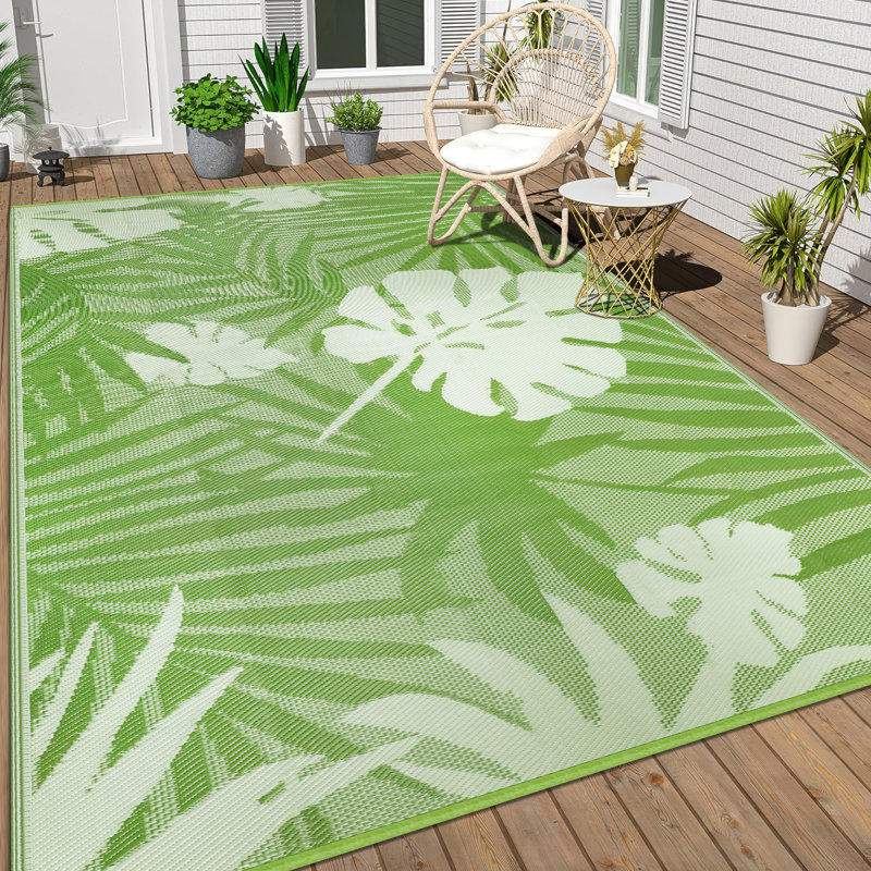 Outdoor Rug Waterproof Reversible Plastic Straw Camping Rugs for Outside RV, Patio,Deck, Rectangle 9' x 12'